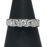 Pt900 プラチナ ダイヤ0.69ct 一文字 リング 指輪 レディース 12号 【中古】